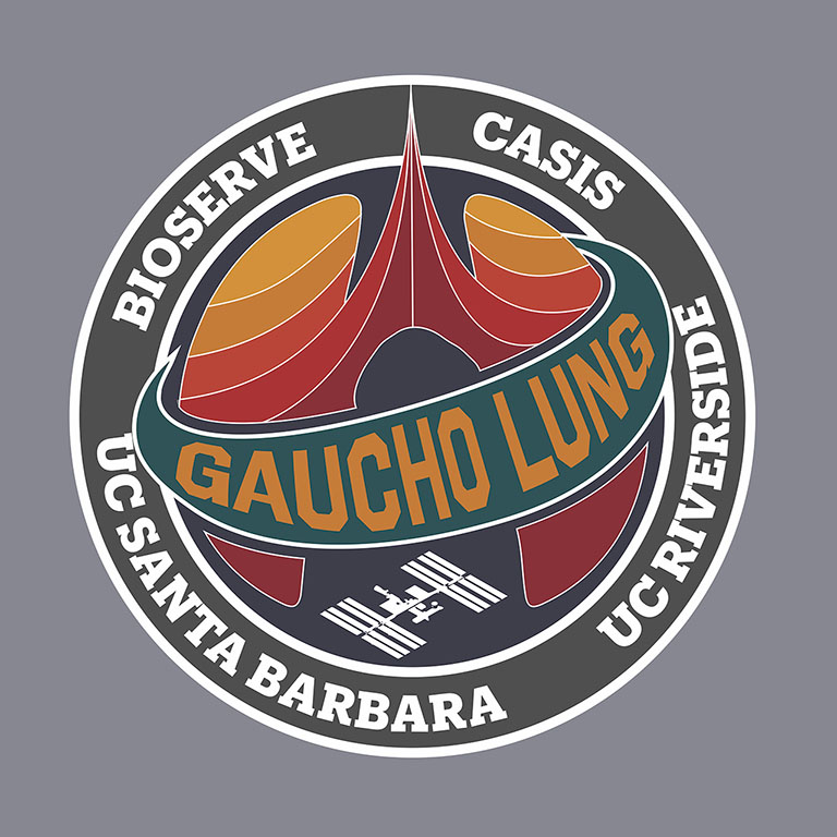 Mission patch for the UCSB Gaucho lung investigation.