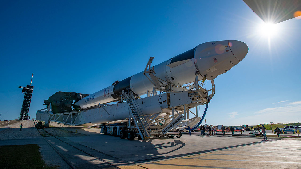 The SpaceX Dragon spacecraft that will fly on the companys 22nd commercial resupply services to the International Space Station is now ready for its journey to space. On June 1, SpaceX rolled its Falcon 9 rocket with Dragon attached to Launch Complex 39A at NASAs Kennedy Space Center in Florida. Liftoff is scheduled for 1:29 p.m. EDT on Thursday, June 3.