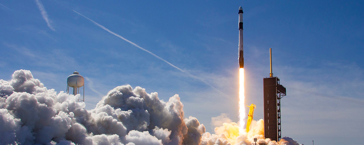 The SpaceX Falcon 9 rocket carrying the companys Crew Dragon spacecraft is launched on the Ax 1 mission to the space station.