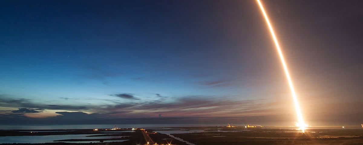At 5:42 a.m. EDT Friday, June 29, 2018, SpaceXs Dragon spacecraft lifts off on a Falcon 9 rocket from Space Launch Complex 40 at Cape Canaveral Air Force Station in Florida. Dragon is carrying more than 5,900 pounds of research, equipment, cargo and supplies that will support dozens of scientific investigations aboard the International Space Station.