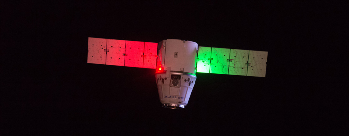 SpaceXs Dragon cargo craft is seen Feb. 23, 2017, during final approach to the International Space Station.