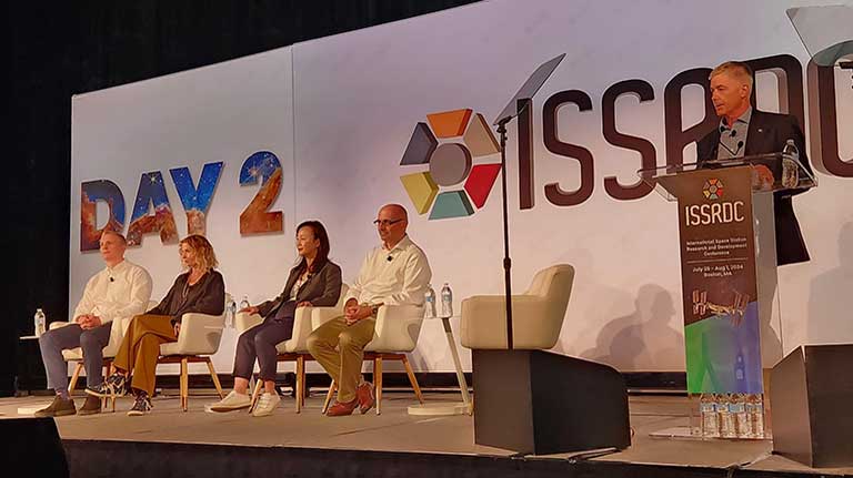 At ISSRDC 2024, a space investment plenary was moderated by Chris Quilty, co-CEO and president of Quilty Space, and included panelists Lewis Jones, vice president at Generation Space, Jon Lusczakoski, vice president at AE Industrial Partners, Josephine Millward, partner at OpAmp Capital, and Elizabeth Reynolds, managing director at USA Starburst Aerospace.