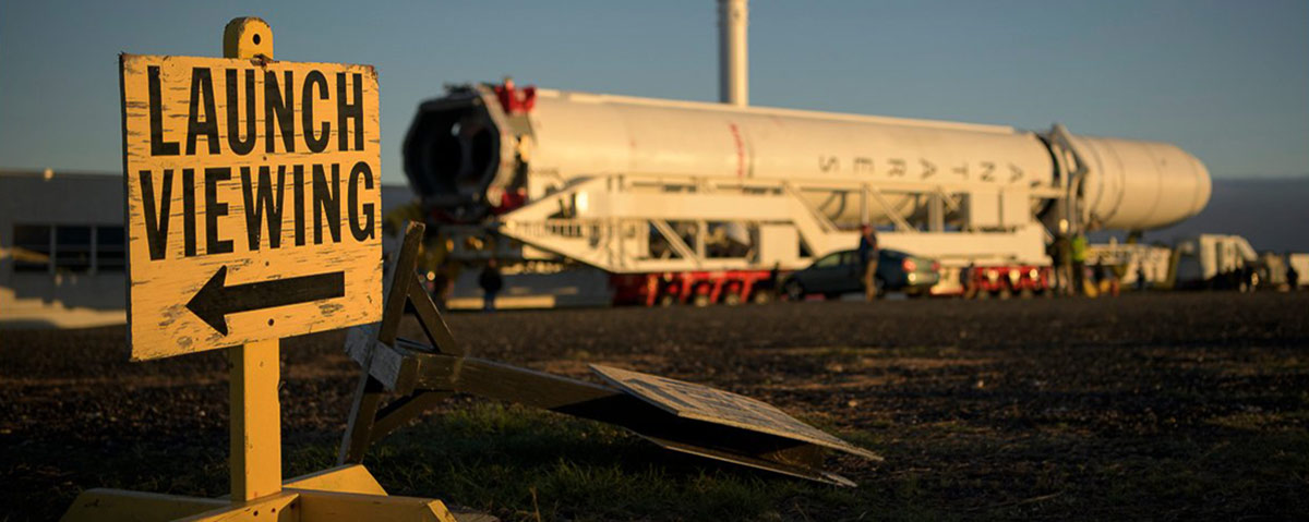 A Northrop Grumman Antares rocket is seen as it rolls out to Pad 0A, on Oct. 29, 2019, at NASAs Wallops Flight Facility for the company’s 12th contracted cargo resupply mission to the International Space Station.