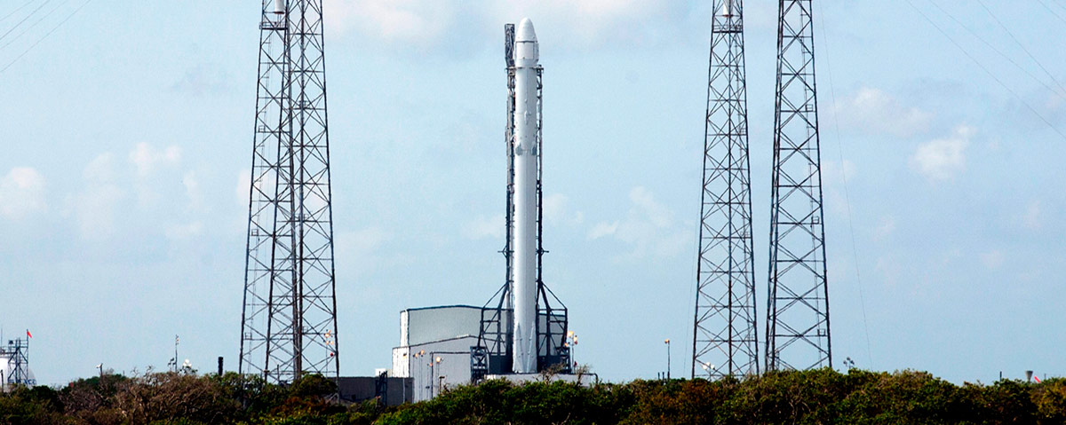April 13, 2015 The countdown is underway at Cape Canaveral Air Force Stations Space Launch Complex 40 to launch a SpaceX Falcon 9 rocket. On its sixth commercial resupply services mission to the International Space Station, Dragon will deliver 4,300 pounds of scientific experiments, technology demonstrations and supplies to support science and research investigations.
