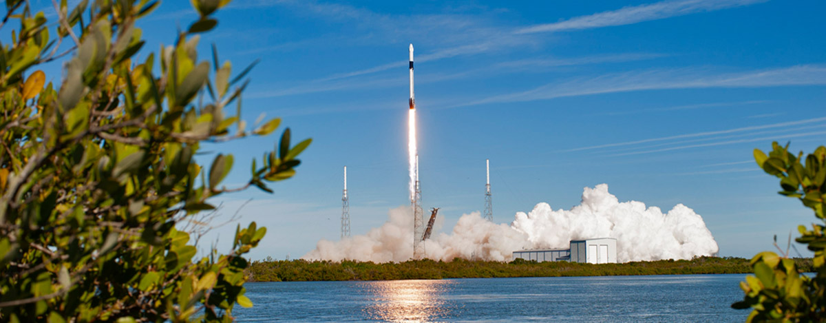 The two stage Falcon 9 launch vehicle lifts off Space Launch Complex 40 at Cape Canaveral Air Force Station carrying the SpaceXs Dragon resupply spacecraft to the International Space Station. Liftoff was at 1:16 p.m. EST, Dec. 5, 2018. On its 16th commercial resupply services mission to the space station, Dragon will deliver several science investigations to the space station, including the Global Ecosystem Dynamics Investigation lidar (GEDI). GEDI will provide high quality laser ranging observations of the Earths forests and topography required to advance the understanding of important carbon and water cycling processes, biodiversity and habitat.