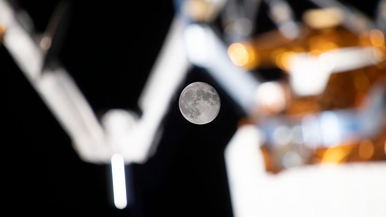 image of moon from international space station