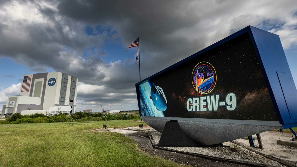 crew9-countdownclock (1) The historic countdown clock at Kennedy Space Center on Sept. 24, 2024, ahead of NASA's SpaceX Crew-9 launch.