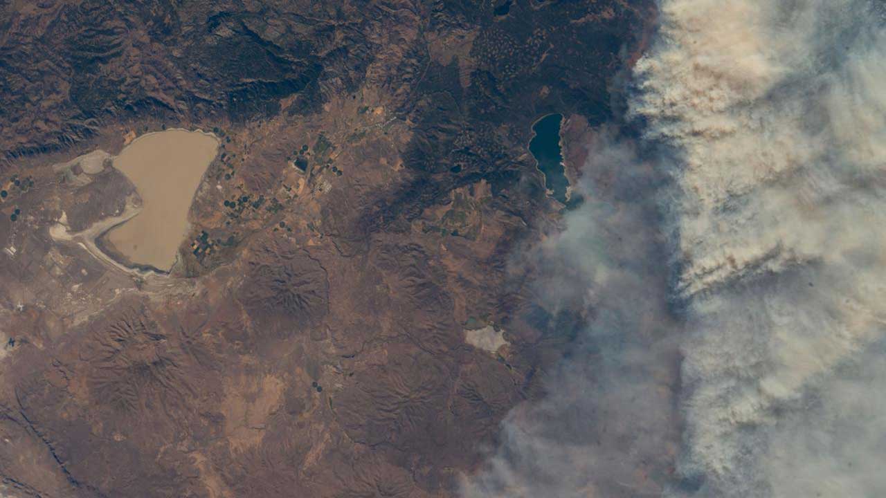 earth-obs-california-eagle-lake2024 Wildfires just northwest of California's Eagle Lake and Honey Lake (far left) are pictured from the International Space Station as it orbited 260 miles above The Golden State.
