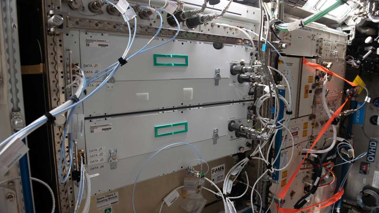 harsh-conditions-sbc2 View taken of Spaceborne Computer 2 in Columbus module. Spaceborne Computer-2 High Performance Commercial Off-The-Shelf (COTS) Computer System on the ISS