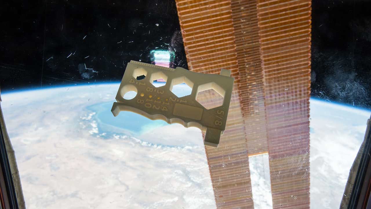 multipurpose-precision-maintenance-tool The Multipurpose Precision Maintenance Tool, created by University of Alabama in Huntsville student Robert Hillan as part of the Future Engineers Space Tool Challenge, was printed on the International Space Station.