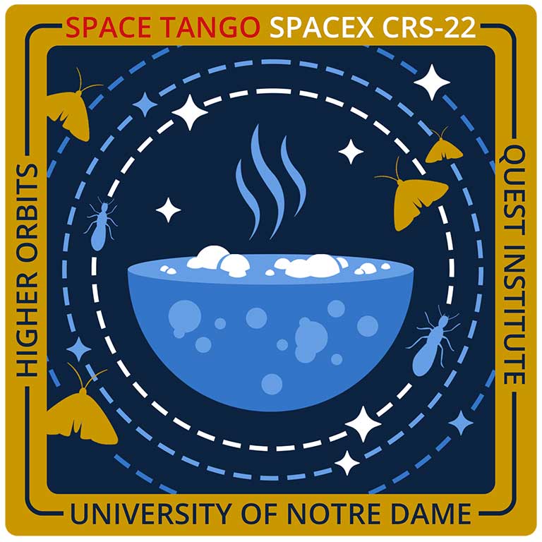 Space Tango's mission patch for SpaceX's 22nd Commercial Resupply Services (CRS) Mission.