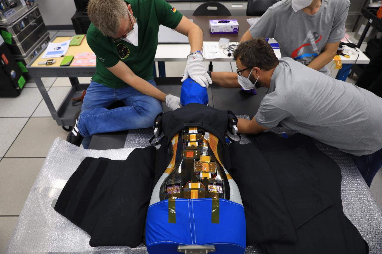 Teams at NASA’s Kennedy Space Center in Florida prepare two manikin "phantoms," Helga and Zohar, for the Artemis I mission to the Moon.